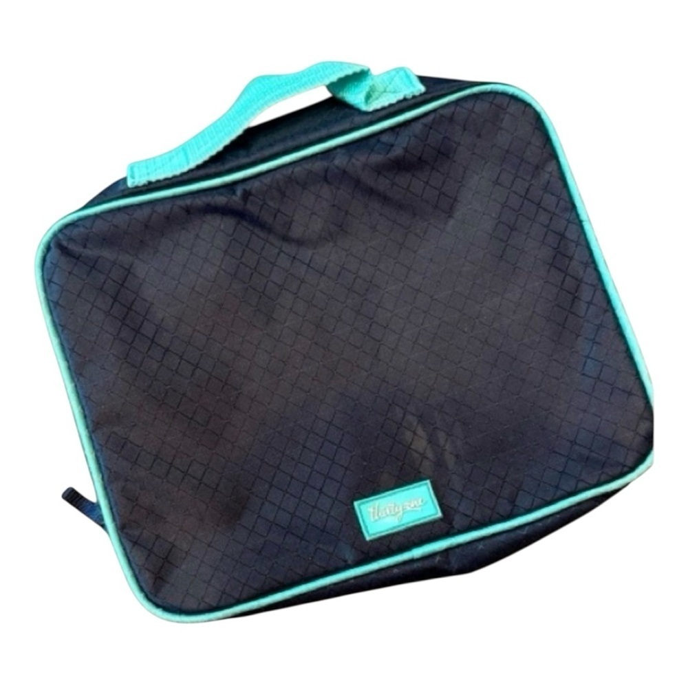 Black and Teal Lunch Bag Thirty one insulated 31 sack food box bento